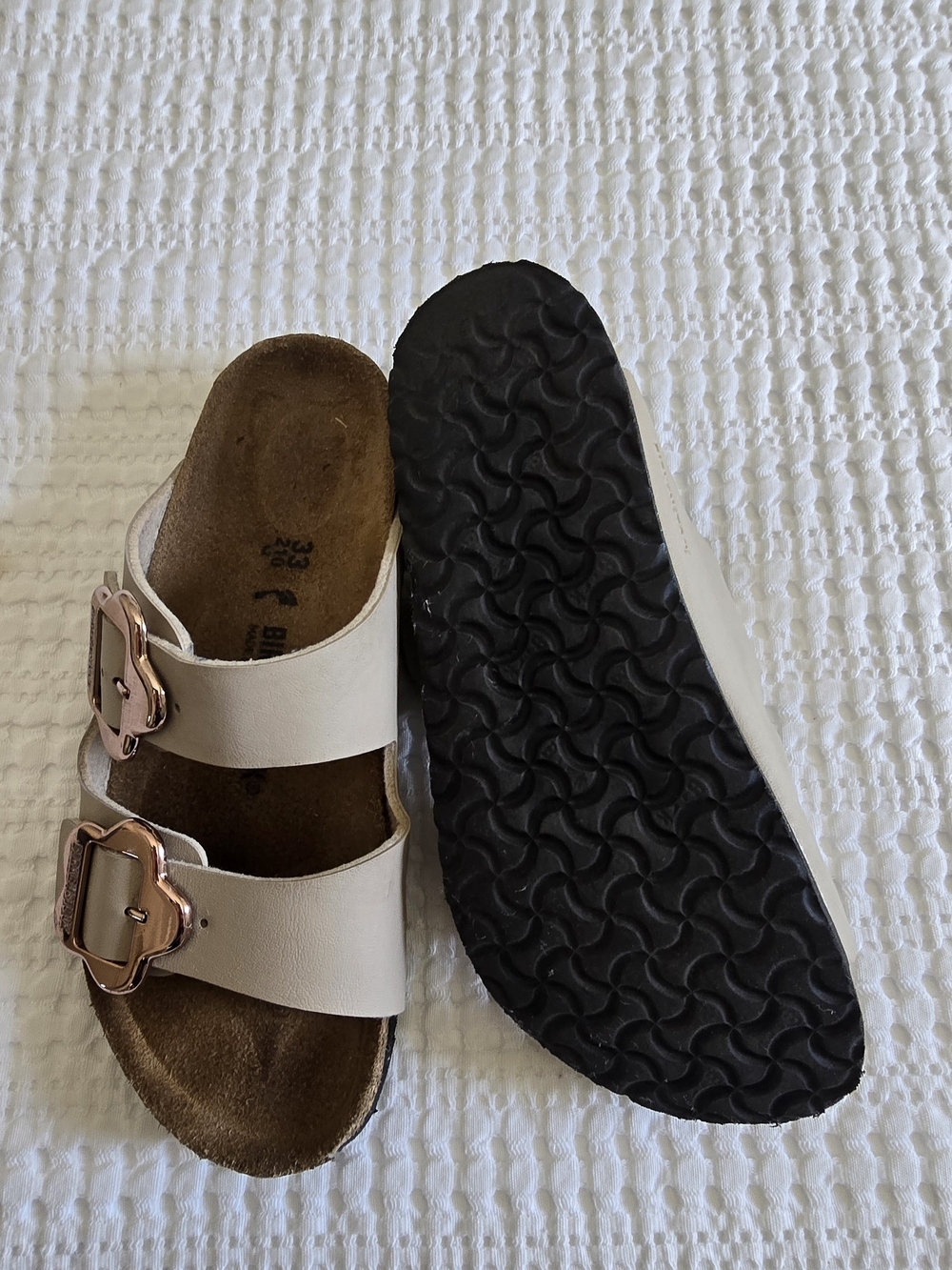 Birkenstock Arizona Kids Samdal With Rose Gold Flower Buckle